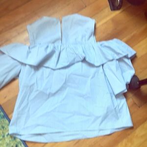 BCBG cold shoulder blouse with ruffle